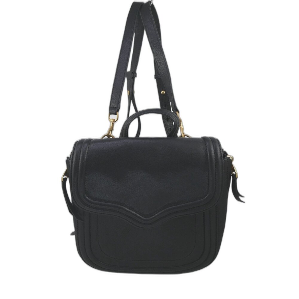 REBECCA MINKOFF Maia Medium Saddle Leather Shoulder Crossbody Bag Black $275